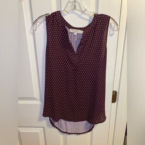 Maroon patterned loft blouse
